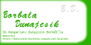 borbala dunajcsik business card